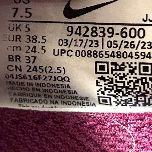 Nike Free Run Flyknit 2018 942839-600 Women Size 7.5 Raspberry Red Running Shoes - Picture 12 of 12